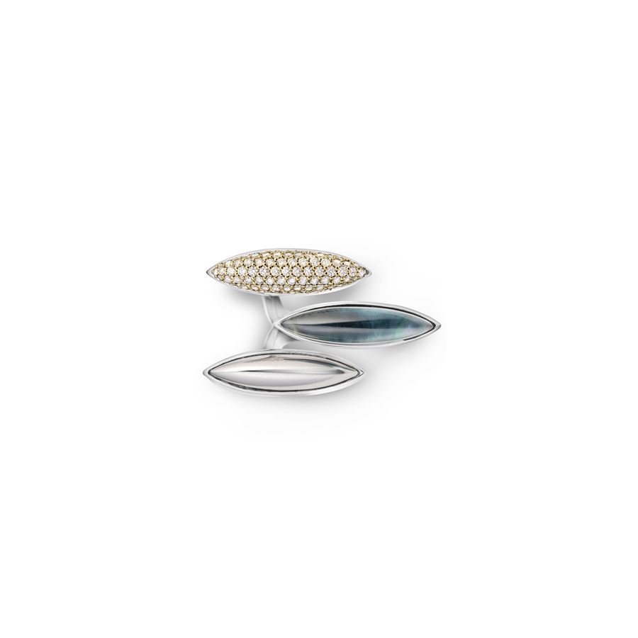 3 element Navetta ring AURUM | AN3 NAVETTAARG AU18G BRILL