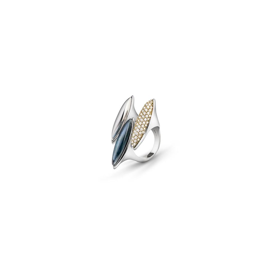 3 element Navetta ring AURUM | AN3 NAVETTAARG AU18G BRILL