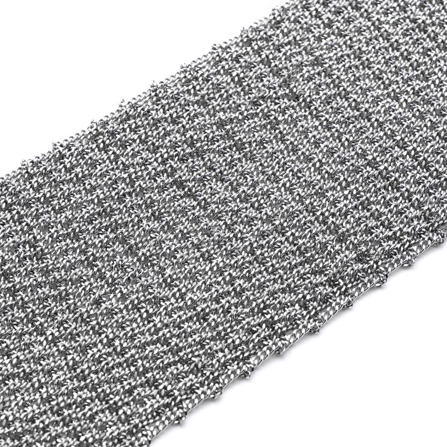 Silver knit bracelet with fringes SCIARPE | BR 2CMARGENTO