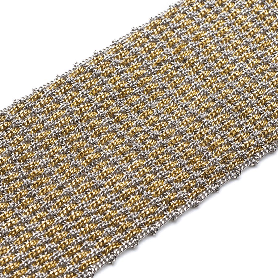 Silver knit bracelet with fringes SCIARPE | BR 4CMBICOLOR