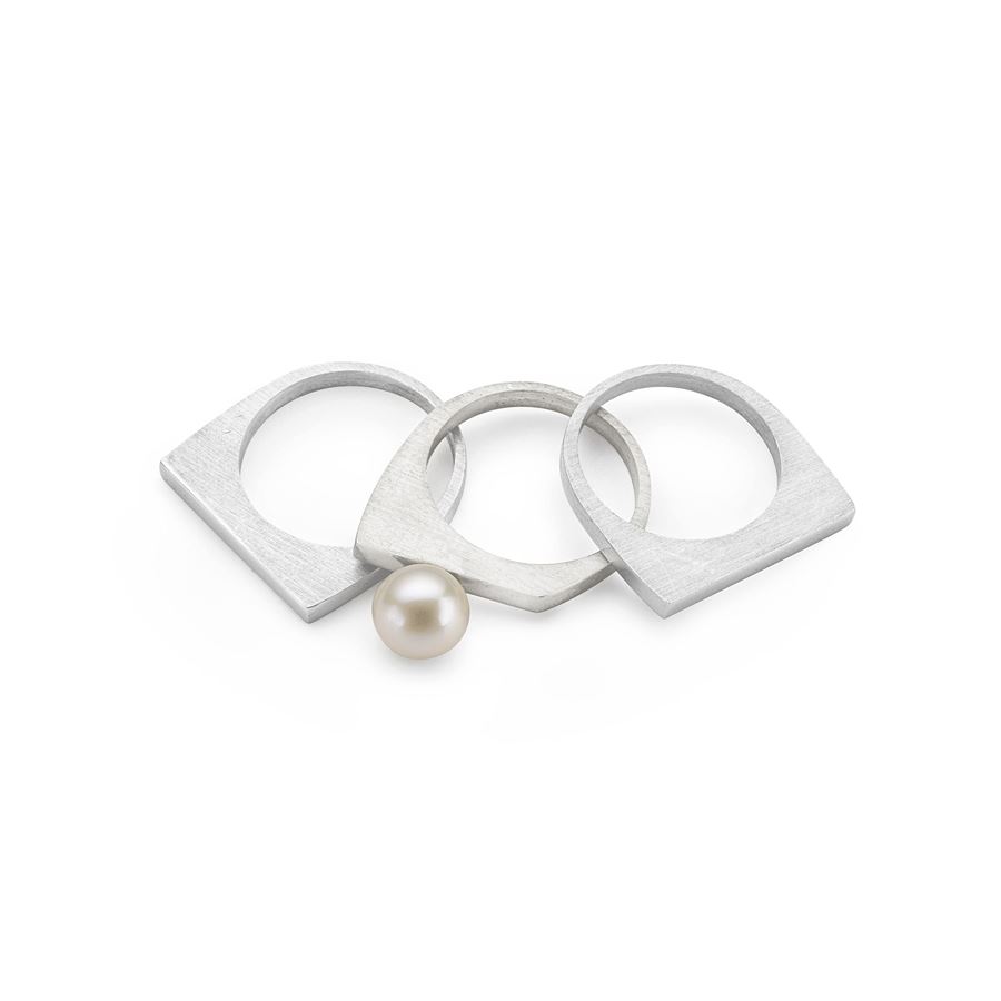 anello singolo con punta e perla bianca CONGIUNZIONI | AN1 CON P PRL BIA BIGARG