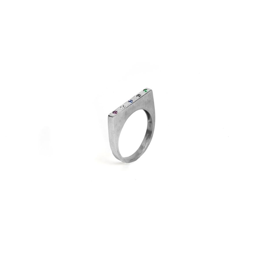 'Congiunzioni' modular square ring CONGIUNZIONI | AN1 CON Q SQ5ARG ZI COL