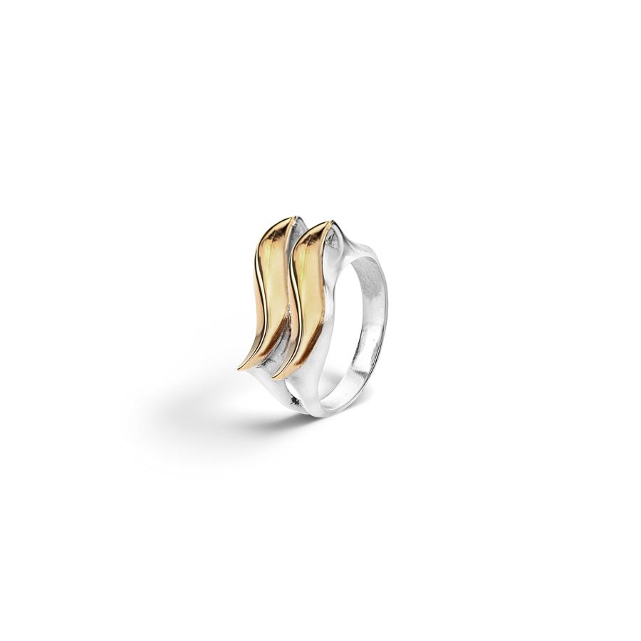 Anello con due elementi in argento e bronzo FLAME | AN2AGBR