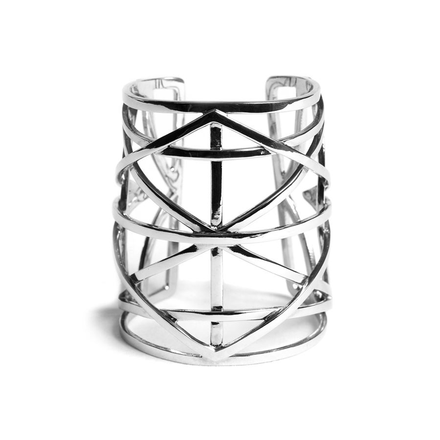 Silver 'Griglie' cuff GRIGLIE | BR RIGIDOARG