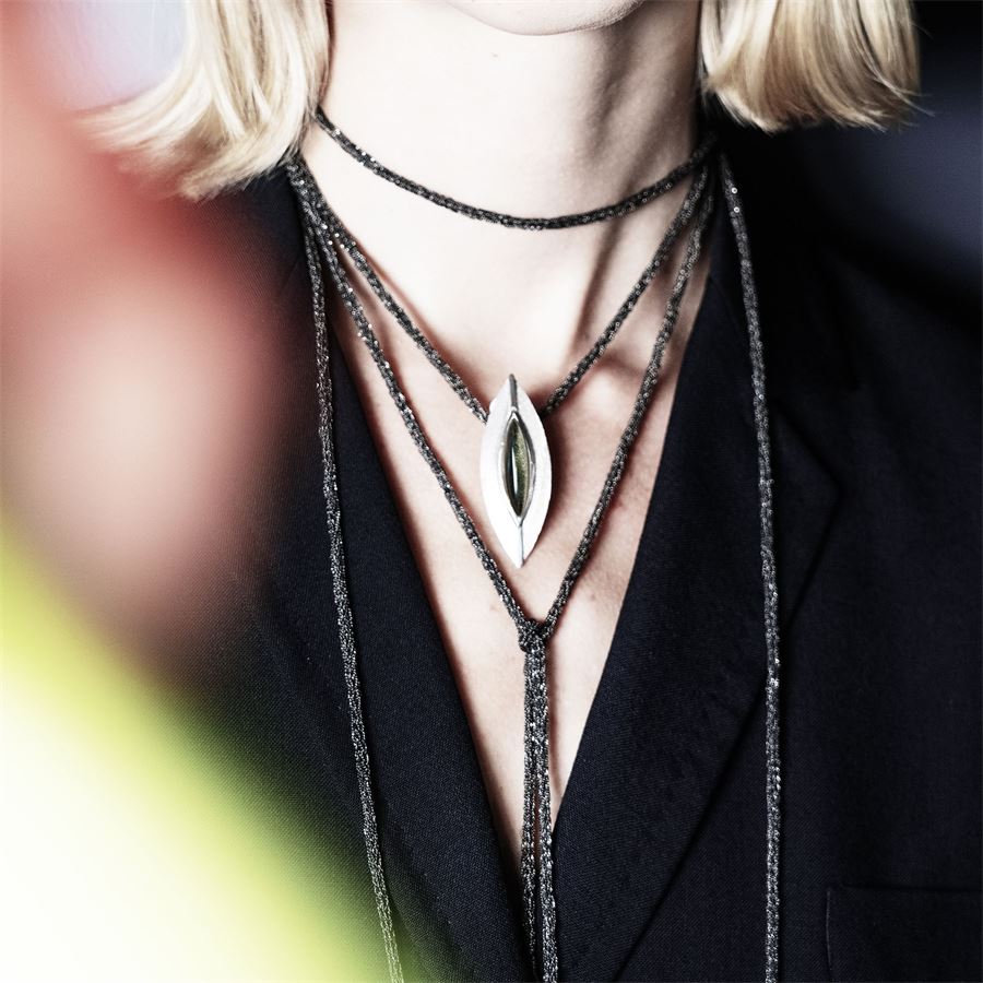 Cordino/choker in argento rodiato SCIARPE | CORDAGN