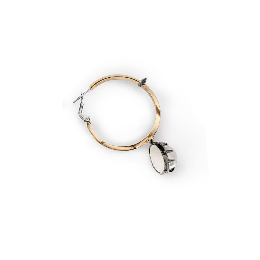 Bronze large 'Solis' hoop earring with crystal SOLIS | OR2 G CABBRO AGN