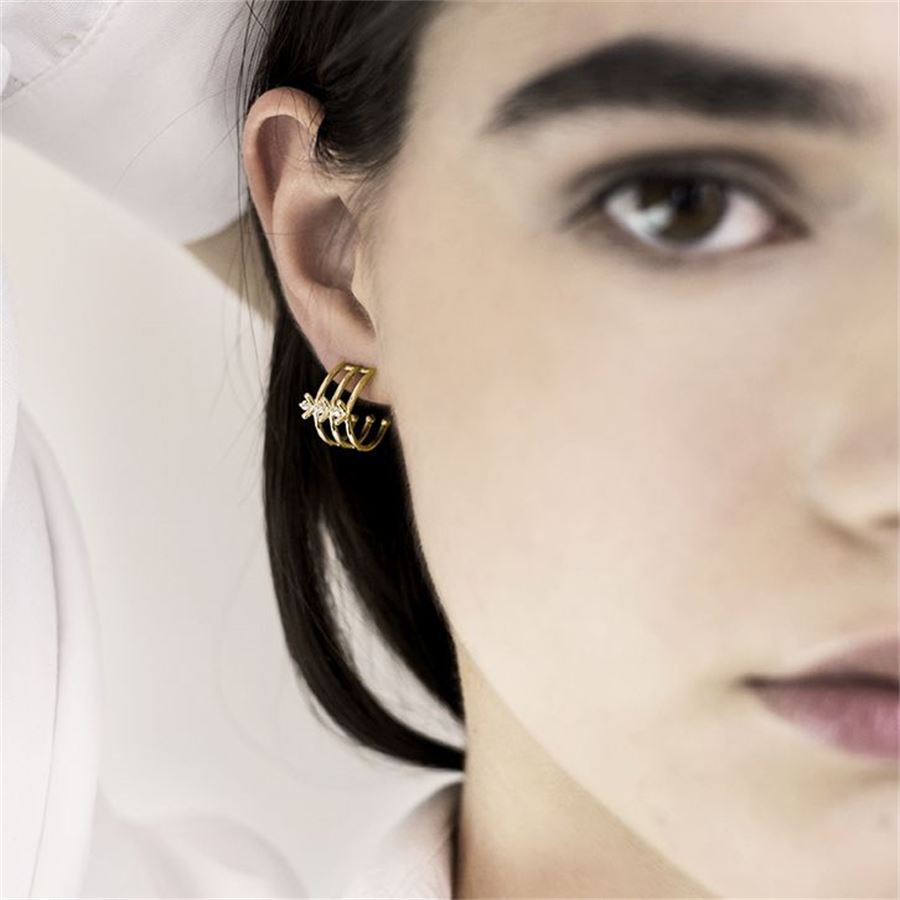 3 element 'Spinae' hoop earrings SPINAE | OR CER XS 3FBRO