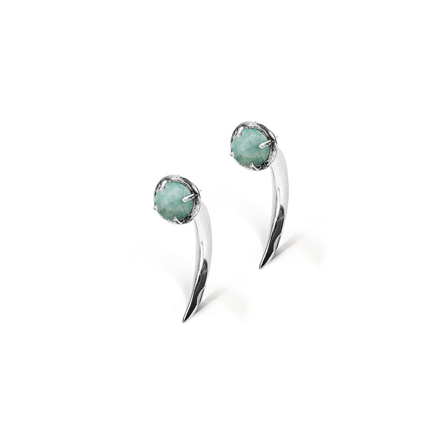 Silver hook earrings with amazonite UNCINI | OR AMAZZARG
