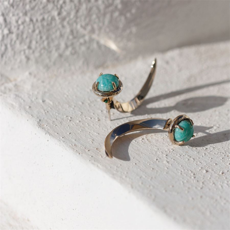 Amazonite hook earrings UNCINI | OR AMAZZBRO