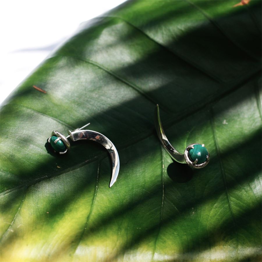 Malachite hook earrings UNCINI | OR MALACARG