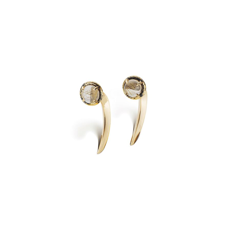 Rutile quartz hook earrings UNCINI | OR QRZ RUTBRO