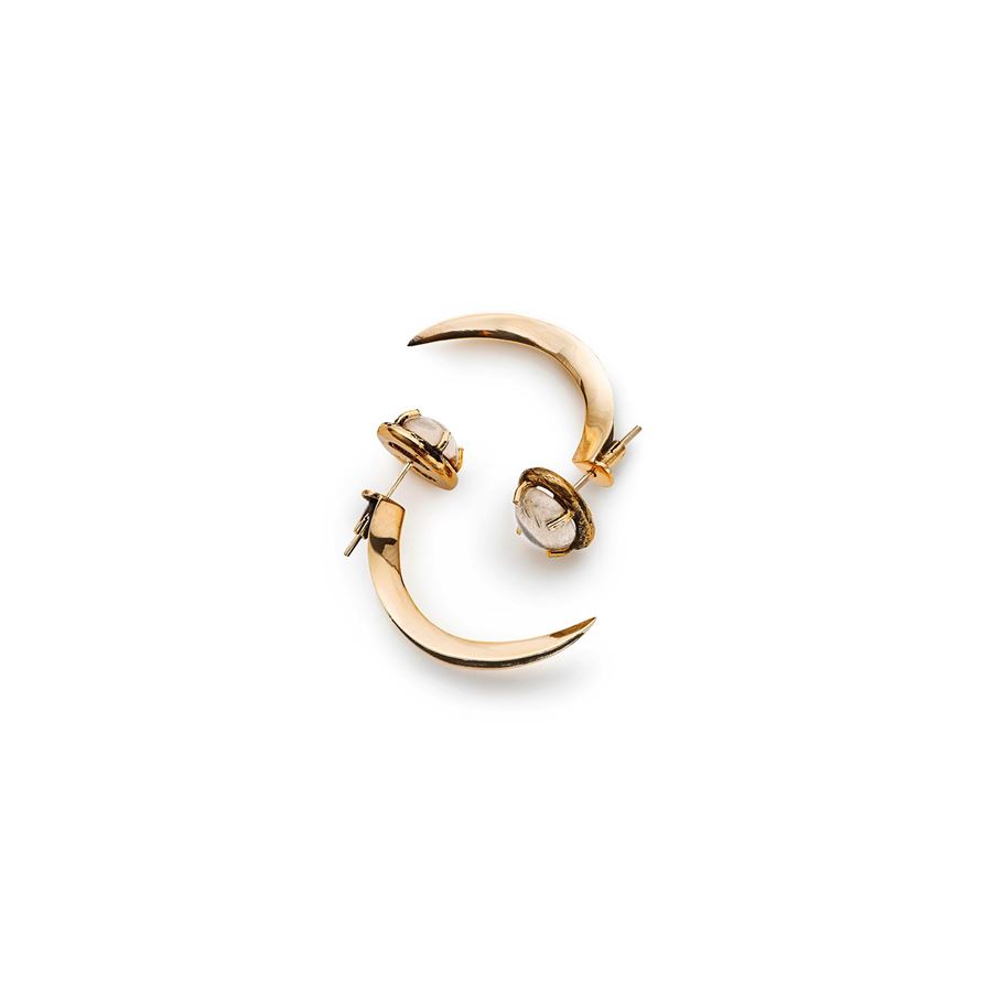 Rutile quartz hook earrings UNCINI | OR QRZ RUTBRO