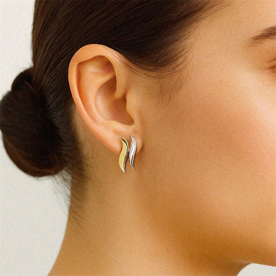 Small two-tone earrings FLAME | OR2 SMALLBIC