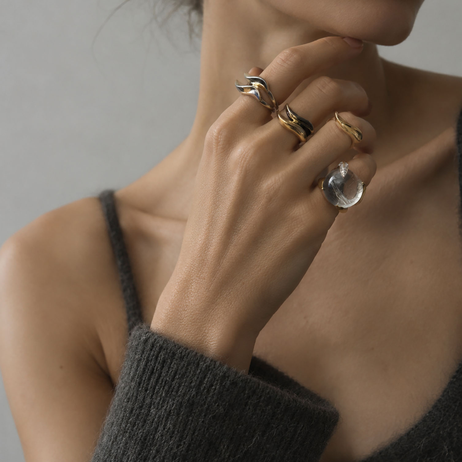 Anello con due elementi in argento e bronzo FLAME | AN2AGBR